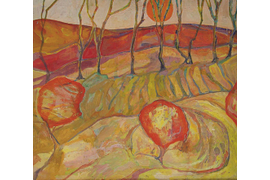 «Пейзаж с красными кустами», 1976-1977 г., холст, масло, 70х80