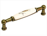 Ручка-дуга 96 мм бронза состаренная/керамика (колосок)