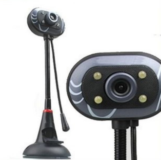 Web-camera USB 2.0 с микрофоном (арт. 00000025894), на гибкой ножке с микрофоном, черная (гарантия 14 дней)