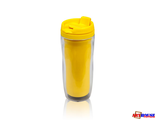 Термостакан пластиковый желтый для полиграфической вставки
