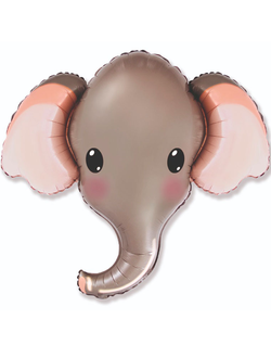 Фольгированный шар с гелием "Голова слона серая"