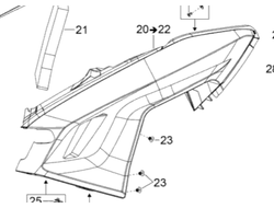 Панель нижняя левая черная оригинал BRP 502007198 для BRP LYNX/Ski-Doo (Black Bottom Pan Ass'y, LH)