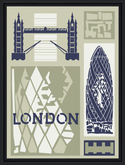 набор для создания коллажа "Лондон современный" контрастный ( PDF)