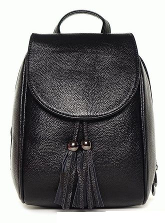 Кожаный женский рюкзак Lucca чёрный