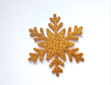 Снежинка из глиттерного фоамирана 5.5 см, цвет золото