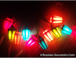 Елочная гирлянда СССР (купить советские новогодние шестигранные фонарики на 20 лампочек)