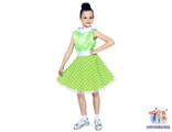 Платье стиляги для девочки салатовое, 122-128, 134-140 см