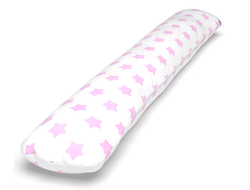 Подушка для тела во весь рост I 170 или 190 см с шариками внутри и наволочка хлопок розовые звезды