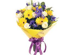 Розы с Герберой и Ирисом