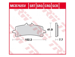 Тормозные колодки передние TRW MCB792SV для Kawasaki, Suzuki, KTM (Sinter Street SV)