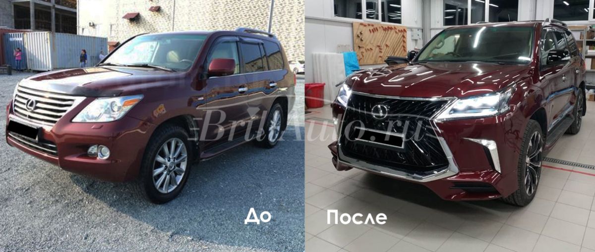 Комплект рестайлинга Lexus LX570, LX450D из 2007 в 2016+ кузов