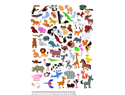Фетр с рисунком maxi набор Животные а3