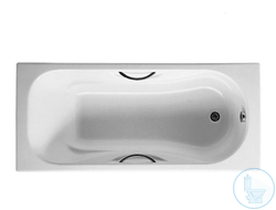 Чугунная ванна 150x75 Roca Malibu (Испания) Полный комплект: ножки, ручки, слив (Противоскользящая)