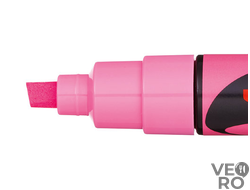 Маркер меловой Uni Chalk 8 мм клиновидный (розовый)