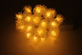Гирлянда светодиодная "Шишки" 5 м. белый теплый свет (30 ламп)