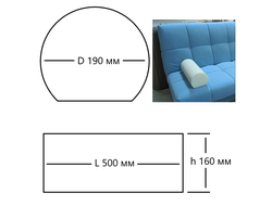 Валик из поролона 190x160x500, для подушки или подлокотника