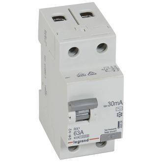 Выключатель дифференциального тока (УЗО), 2Р, 63А, ток утечки 30mА, тип AC