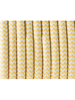 Провод в текстильной оплётке 2*0,75 арт.Cab.RZ10 Yellow ZigZag, Жёлтый Зиг Заг