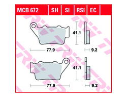 Тормозные колодки TRW MCB672 для BMW // Honda // KTM // Yamaha (Organic Allround)