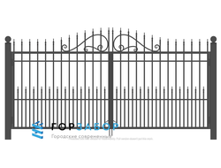 Распашные сварные ворота с элементами ковки KSZ15-29 для частного дома купить