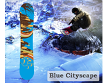 Наклейка на сноуборд Blue Cityscape