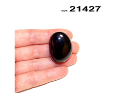 Обсидиан натуральный черный (галтовка) арт.21427: 20,6г - 33*24*17мм