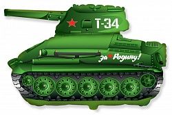 Шар (31&#039;&#039;/79 см) Фигура, Танк T-34, Зеленый, 1 шт.