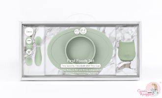Набор из 4-х предметов FIRST FOOD SET - цвет оливковый