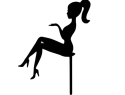 Топпер «Девушка сидит» (дерево), цвет Черный