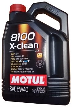 Масло моторное MOTUL 8100 X-Clean C3 5W-40 синтетическое 4 л.