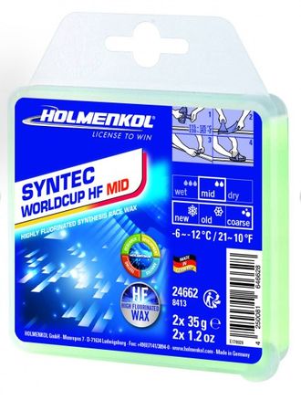 Парафин HOLMENKOL высокофтористый Syntec World Cup HF Mid -6° -15°C 24662