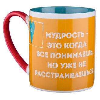 КРУЖКА &quot;ТЕЗИС &quot; Мудрость-это когда все понимаешь, но уже не расстраиваешься&quot; 475 МЛ.