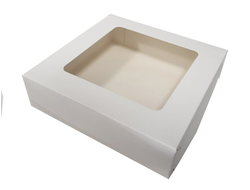 Коробка для торта с окном, 22,5*22,5*6 см (КТ 60) БЕЛАЯ или КРАФТ на выбор