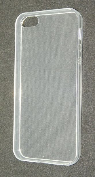 Защитная крышка силиконовая iPhone 5/5S, прозрачная