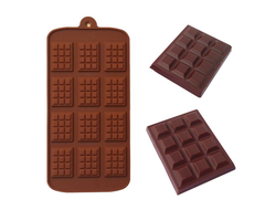 Форма силиконовая для льда и шоколада Маленькие плиточки Шоколада 21*11 см, 12 ячеек по 2,7*3,9 см каждая