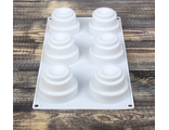 Форма для выпечки и муссовых десертов, 6 ячеек, 30х17,5х5 см "Пирамиды", цвет белый