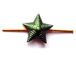 Звезда на погоны, металлическая, 13мм СА,  (рифленая), защитный
