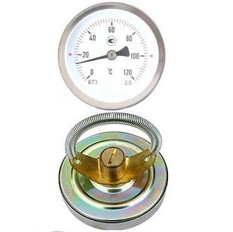 Термометр биметаллический БТ-30.010 (0-150) с пружиной, кл.т. 2,5,