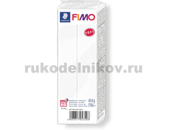 полимерная глина Fimo soft, цвет-white 8021-0 (белый), вес-454 грамма
