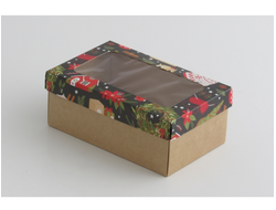 Коробка подарочная ВЫСОКАЯ 2П-В с ОКНОМ (18*11* выс 7 см), рождество