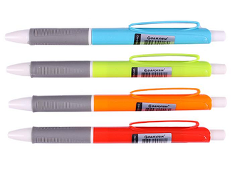 Ручка шариковая автоматическая &quot;Darvish&quot; корпус цветной с серым резиновым держателем 1 шт 029622 под логотип