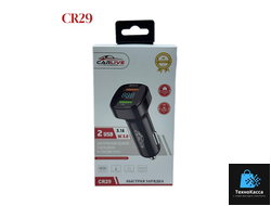 Автомобильное зарядное устройство Carlive CR29 2USB + QC3.0 18W с инд. вольтметра (Black)