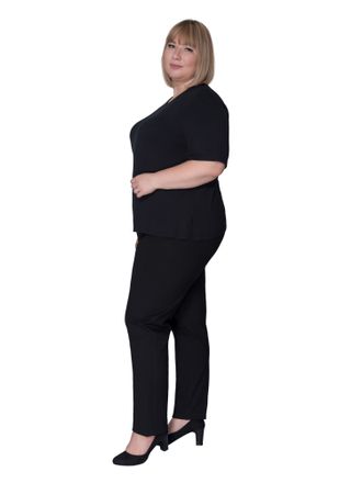 Женские утепленные брюки с высокой посадкой БОЛЬШОГО размера арт. 4039КБТ (Цвет черный) Размеры 60-90