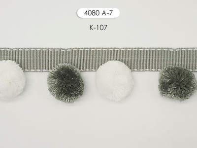 Арт. 4080 А-7. Бахрома с помпонами широкая. 6,5 см