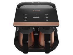 Кофемашина (кофеварка) для турецкого кофе Telve, двойная, декор "черный с медью", Arçelik, Турция