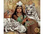Девушка с белыми тиграми (алмазная мозаика)  ml-mgm-mt-my-mz avmn