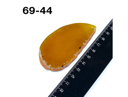 Агат тонированный (срез) желтый №69-44: с отв. - 81*44*5мм