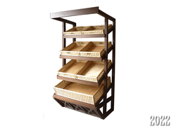 Модель деревянного стеллажа для продажи хлеба