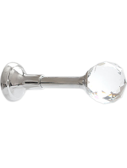 Декоративный держатель с круглым кристаллом к карнизам "Грааль" , хром матовый и другие цвета.