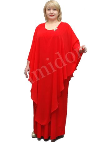 Нарядное длинное платье Арт. 2220 (Цвет красный и еще 4 цвета) Размеры 58-84